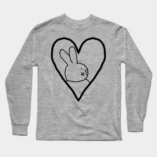 My Easter Bunny Valentine Line Drawing Long Sleeve T-Shirt